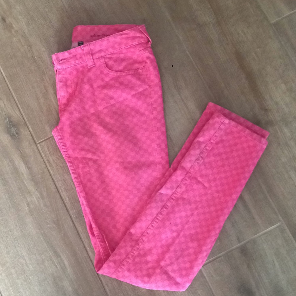 Pink checkered Jeans